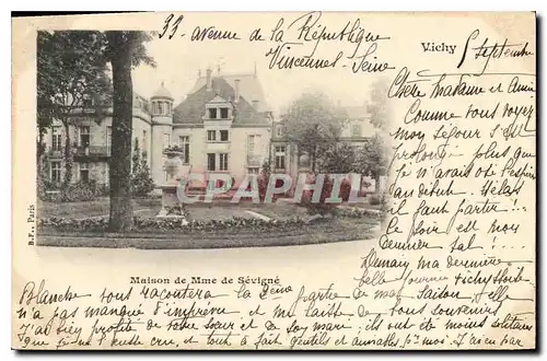 Cartes postales Vichy Maison de Mme de Sevigne