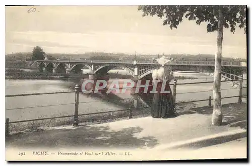 Cartes postales Vichy Promenade et Pont sur l'Allier