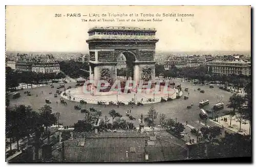 Ansichtskarte AK Paris L'Arc de Triomphe et la Tombe du Soldat Inconnu