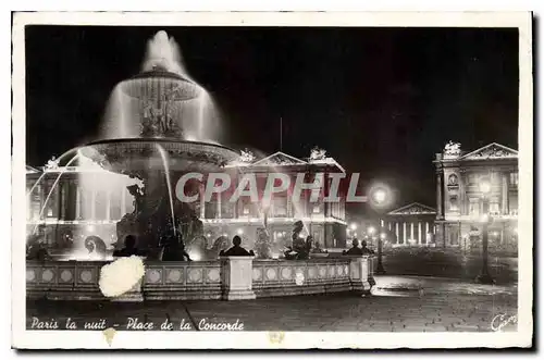 Cartes postales Paris la nuit Place de la Concorde