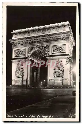 Cartes postales Paris la nuit L'Arc de Triomphe