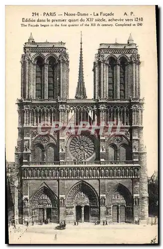 Ansichtskarte AK Paris Notre Dame La Facade