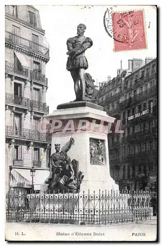 Ansichtskarte AK Paris Statue d'Etienne Dolet