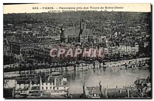 Ansichtskarte AK Paris Panorama pris des Tours de Notre Dame vers le Qaurtier Saint Garvais