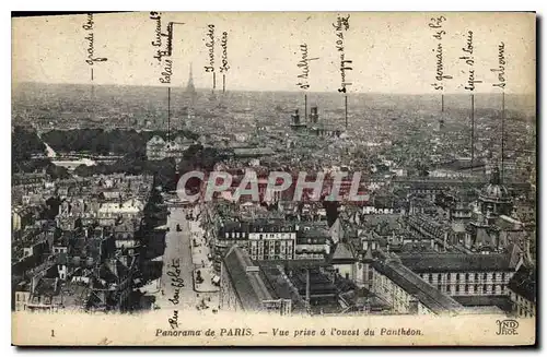 Ansichtskarte AK Panorama de Paris Vue prise a l'ouest du Pantheon
