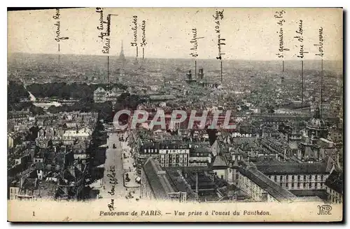 Cartes postales Panorama de Paris Vue prise a l'ouest du Pantheon