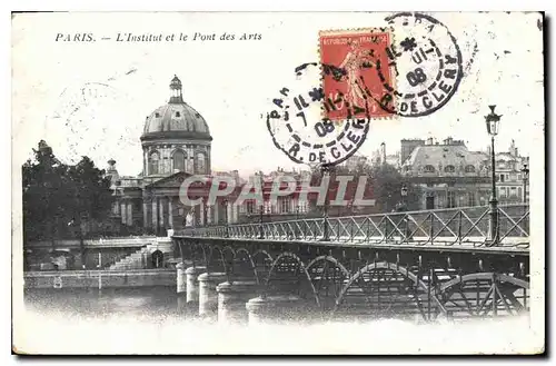 Cartes postales Paris L'Institut et le Pont des Arts