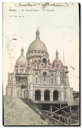 Cartes postales Paris Le Sacre Coeur La Facade