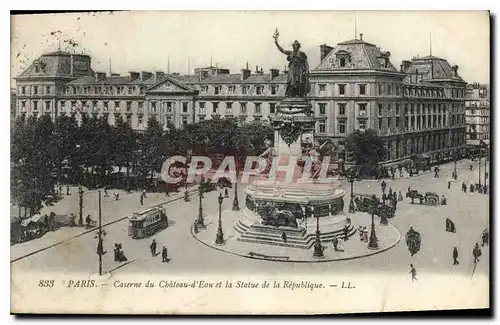 Ansichtskarte AK Paris Caserne de Chateau d'Eau et la Statue de la Republique