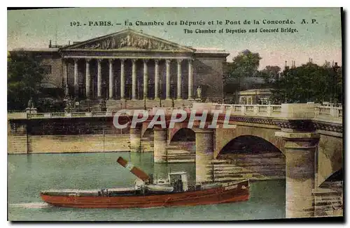 Ansichtskarte AK Paris La Chambre des Deputes et le Pont de la Concorde