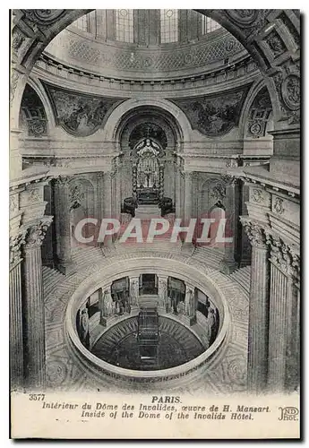 Cartes postales Paris Interieur du Dome des Invalides oeuvre de H Mansart