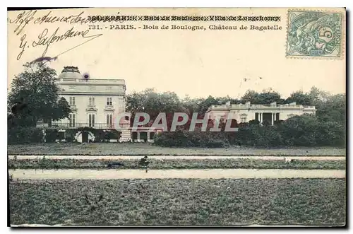 Cartes postales Paris Bois de Boulogne Chateau de Bagatelle