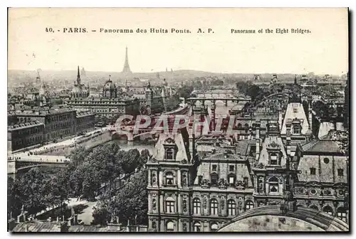 Cartes postales Paris Panorama des Huits Ponts Tour Eiffel