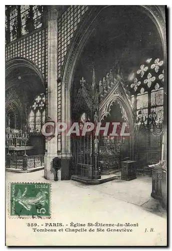 Cartes postales Paris Eglise St Etienne du Mont Tombeau et Chapelle de Ste Genevieve