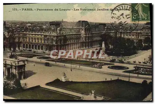 Ansichtskarte AK Paris Panorama du Louvre Les Nouveaux Jardins du Carronsal