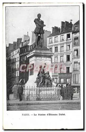 Cartes postales Paris La Statue d'Etienne Dolet