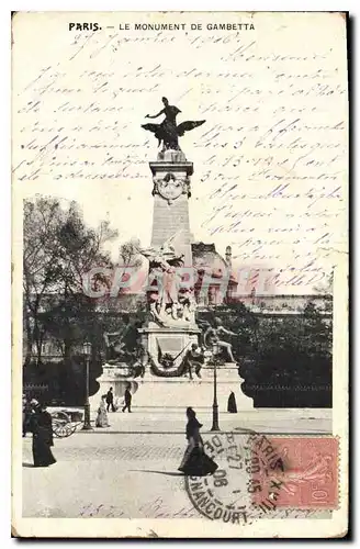 Cartes postales Paris Le Monument de Ga�betta