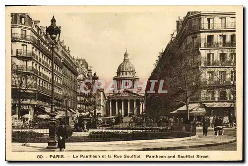 Cartes postales Paris La Pantheon et la Rue Soufflot