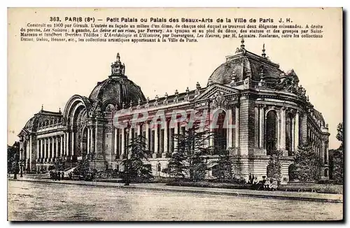 Cartes postales Paris Petit Palais ou Palais des Beaux Arts de la Ville de Paris