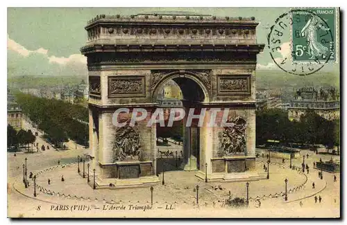 Cartes postales Paris (VIIIe) L'Arc Triomphe