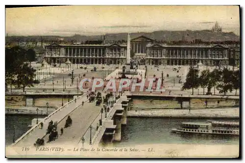 Ansichtskarte AK Paris (VIIIe) La Place de la Concorde et la Seine