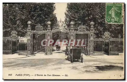 Cartes postales Paris (VIIIe) L'Entree du Parc Monceau