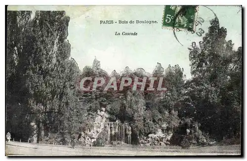 Cartes postales Paris Bois de Boulogne La cascade