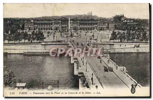 Cartes postales Paris Panorama vers la Place de la Concorde et la Seine