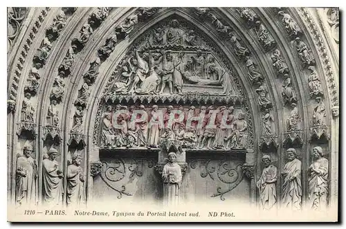 Cartes postales Paris Notre Dame Tympan du Portail lateral sud