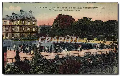 Cartes postales Paris Les Jardins et le Bassin du Luxembourg