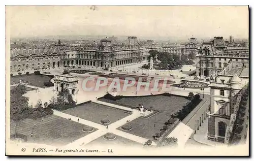 Cartes postales Paris Vue generale du Louvre