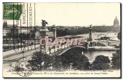 Ansichtskarte AK Paris Perspective du Quai Alexandre III et de l'Esplanade des Invalides vue prise du Grand Palai