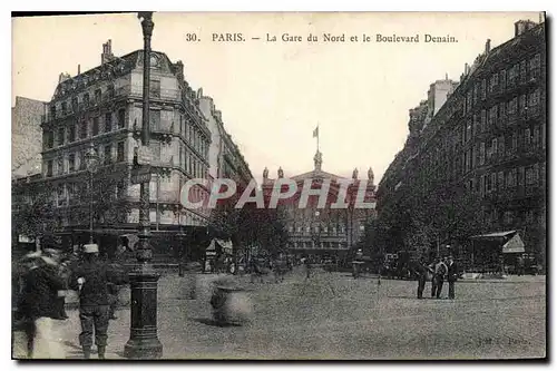 Cartes postales Paris La Gare du Nord et le Boulevard Denain