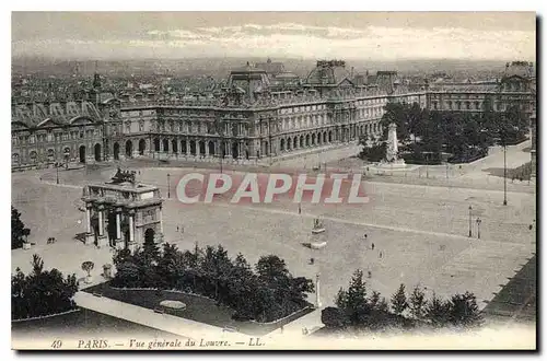 Cartes postales Paris Vue generale du Louvre