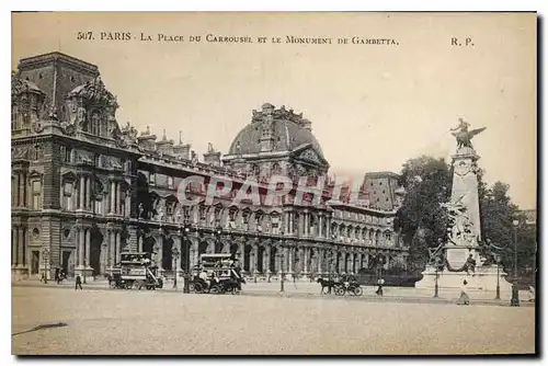 Cartes postales Paris La Place du Carrousel et le Monument de Gambette