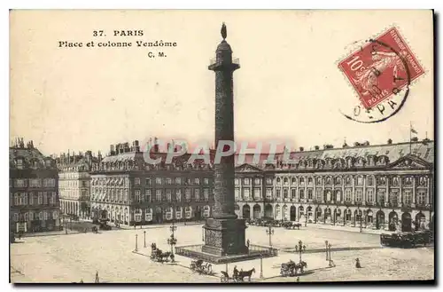 Cartes postales Paris Place et Colonne Vendome