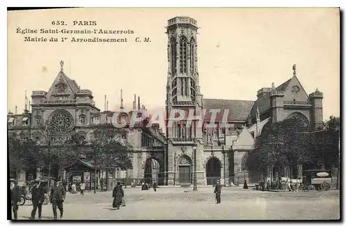 Cartes postales Paris L'Eglise Saint Germain L'Auxerrois et la Mairie du 1er 'Arrondissement