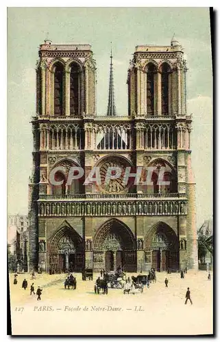 Cartes postales Paris Facade de Notre Dame