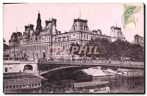 Ansichtskarte AK Paris Hotel de Ville Bateau Peniche