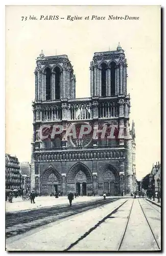 Cartes postales Paris Eglise et Place Notre Dame