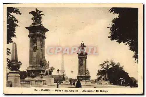 Cartes postales Paris Pont Alexandre III Tour Eiffel