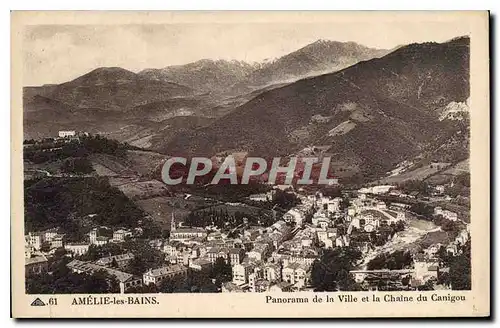 Cartes postales Amelie les Bains Pankorama de la Ville et la Chaine du Canigou