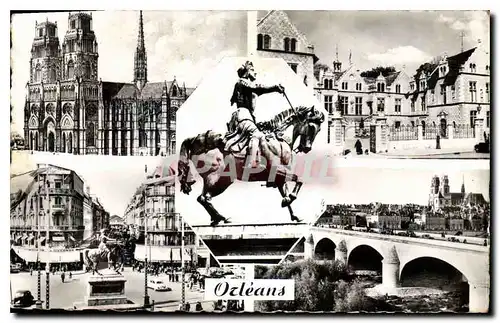 Cartes postales Orleans Cathedrale STE Crois L'Hotel de Ville Place du Mariroi Vue generale