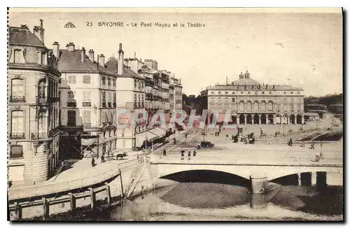 Cartes postales Bayonne Le Pont Mayou et le Theatre