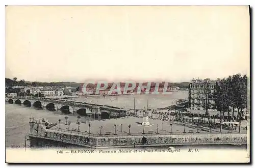 Ansichtskarte AK Bayonne Place du Reduit et le pont du Saint Esprit