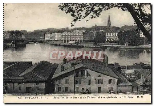 Ansichtskarte AK Bayonne Jonction de la Nive et de l'Adour et vue generale sur la ville