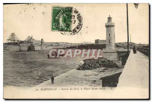 Cartes postales Marseille Entree du Port le Phare Sainte Marie