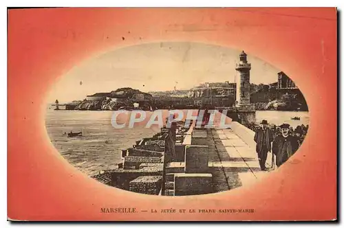 Ansichtskarte AK Marseille Le Jetee et le Phare Ste Marie