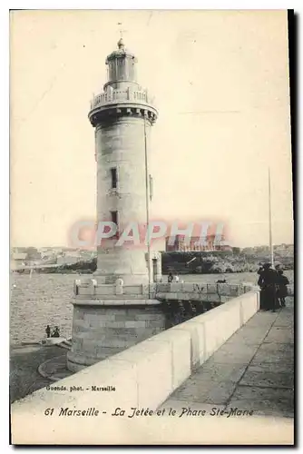 Ansichtskarte AK Marseille La Jetee et le Phare Ste Marie