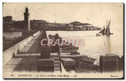 Ansichtskarte AK Marseille La Jetee et le Phare Sainte Marie